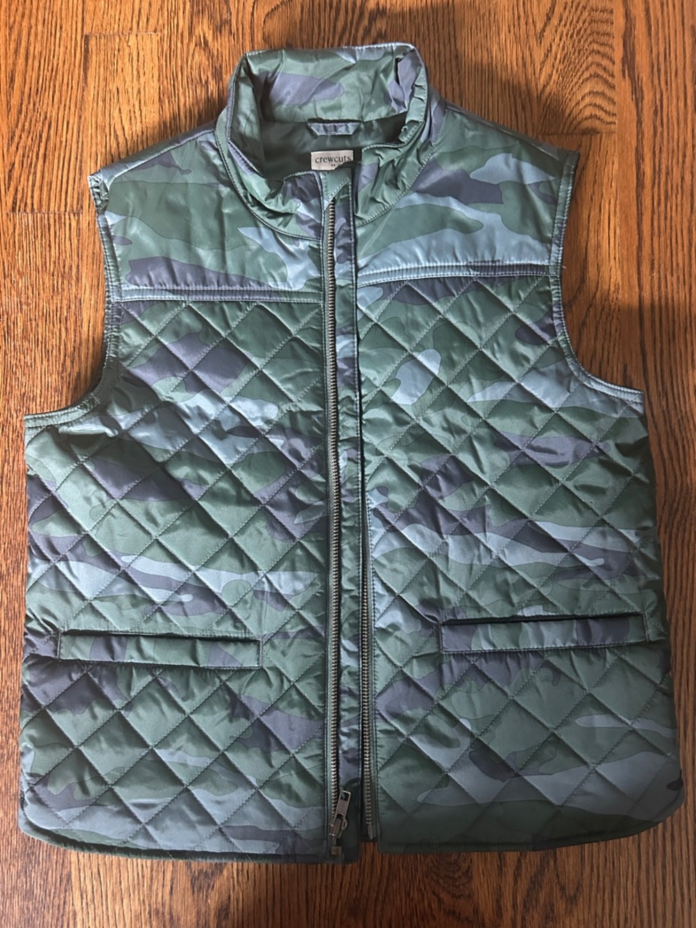 J. Crew Quilted Green Camo Vest